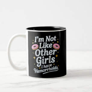 Embarrassing Hemorrhoids Inappropriate Adult Humor Two-Tone Coffee Mug