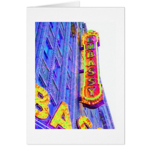 Embassy Theatre sign, Fort Wayne, Indiana Cards (Front)