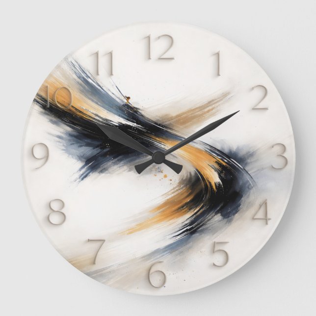 Embedded Time — Abstract Gestural Large Clock (Front)