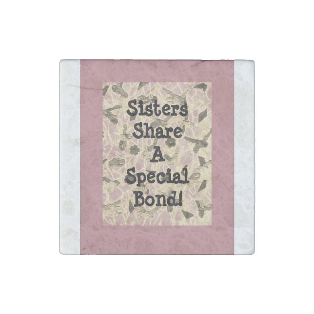 Embellished Floating Bows Sister   Stone Magnet (Front)