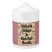 Embellished Floating Bows Sister   Teapot