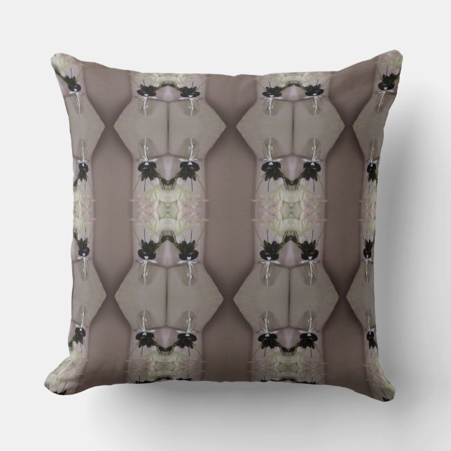 Embellished Flower Abstract One Throw Pillow (Front)