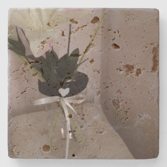 Embellished Flower Abstract Stone Coaster (Front)