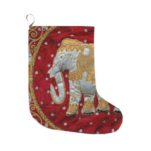 17.7 Inches Large Christams Stocking for Family Holiday Xmas Party Decorations Gift Hipster Elephant Christmas Stockings 