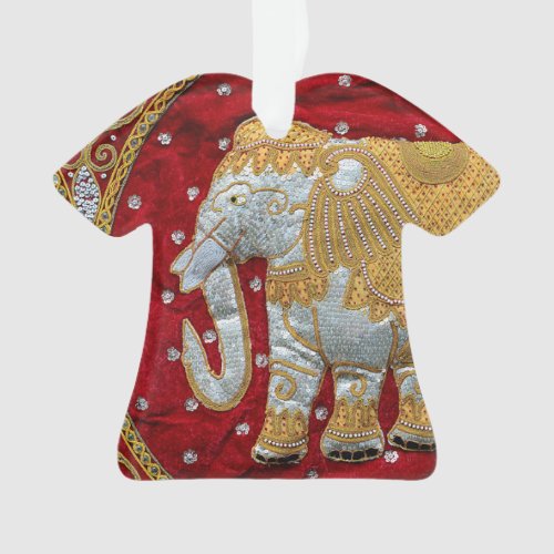 Embellished Indian Elephant Red and Gold Ornament