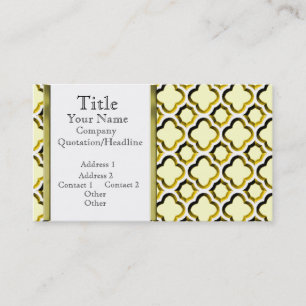 Embellished Moroccan Trellis (Gold) (Monogram) Business Card