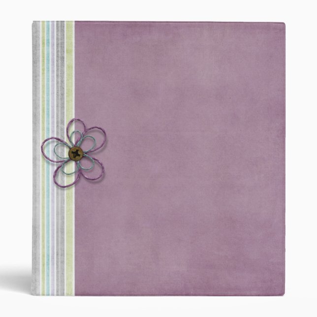 Embellished Purple w/stripes Any Use binder (Front)