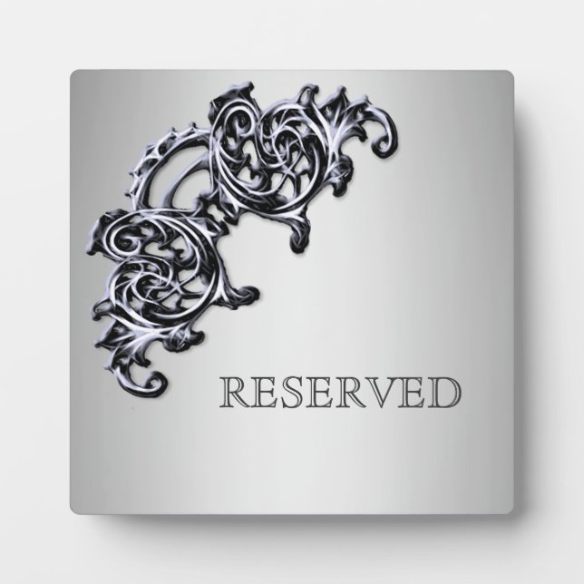 Embellished reserved  table plaque (Front)