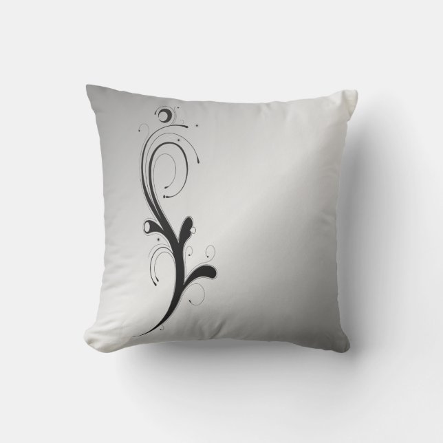 Embellished Silver Throw Pillow (Front)