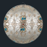 Embellishing Gold Blue Stones Dartboard<br><div class="desc">Beautiful Embellishing Gold Blue Stones Dartboard</div>