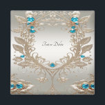 Embellishing Gold Blue Stones Magnet<br><div class="desc">Beautiful Embellishing Gold Blue Stones Magnet</div>