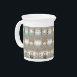 Embellishing Gold Blue Stones Porcelain Pitcher<br><div class="desc">Beautiful Embellishing Gold Blue Stones Porcelain Pitcher</div>