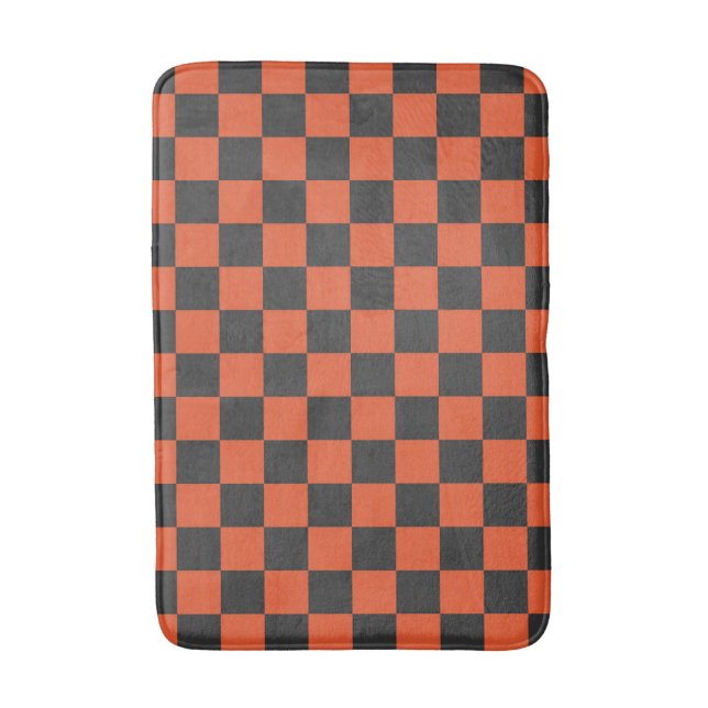 Ember and ash checkerboard pattern bath mat (Front Vertical)