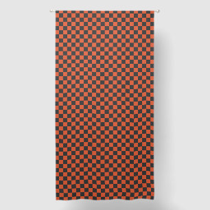 Ember and ash checkerboard pattern blackout curtains
