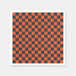 Ember and ash checkerboard pattern napkins