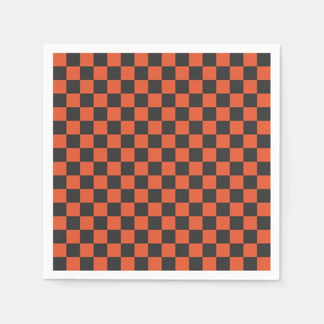 Ember and ash checkerboard pattern napkins (Front)