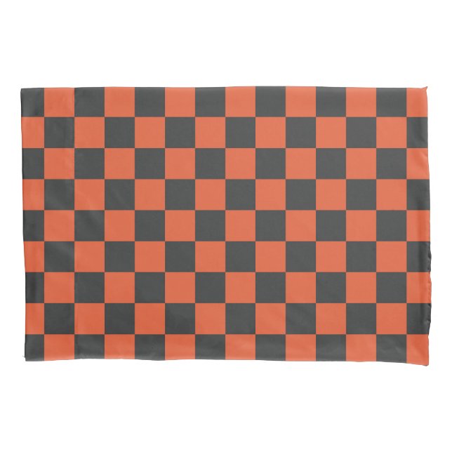 Ember and ash checkerboard pattern pillow case (Front-Left)
