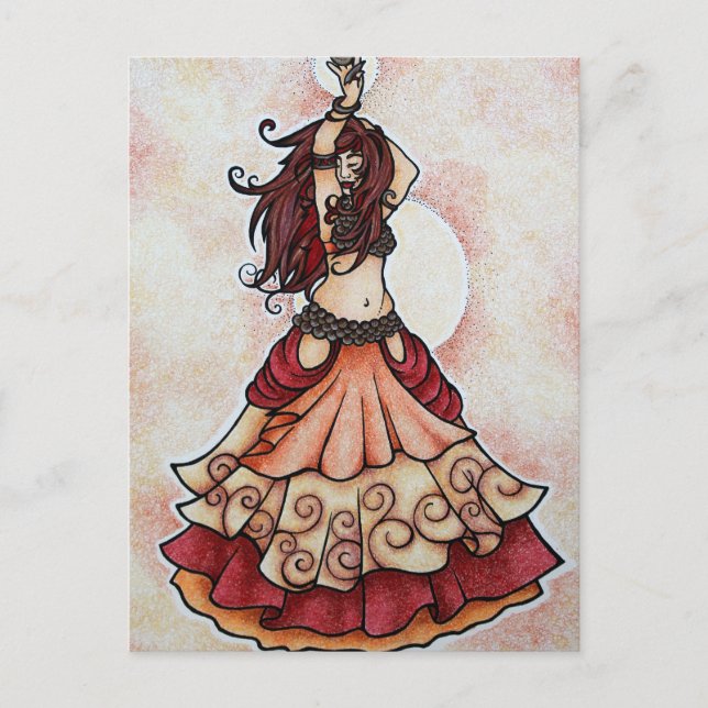 Ember belly dance art postcard (Front)