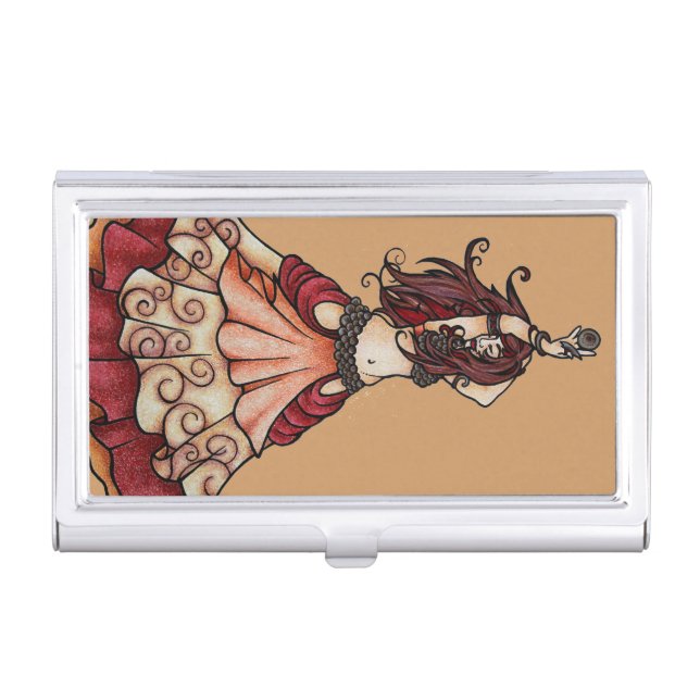 Ember belly dancer with zills business card holder (Front)