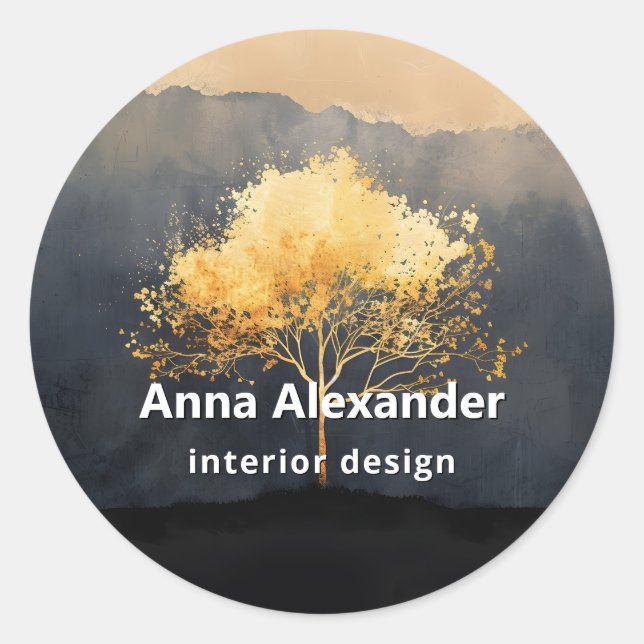 Ember Canopy | Minimal Design Classic Round Sticker (Front)
