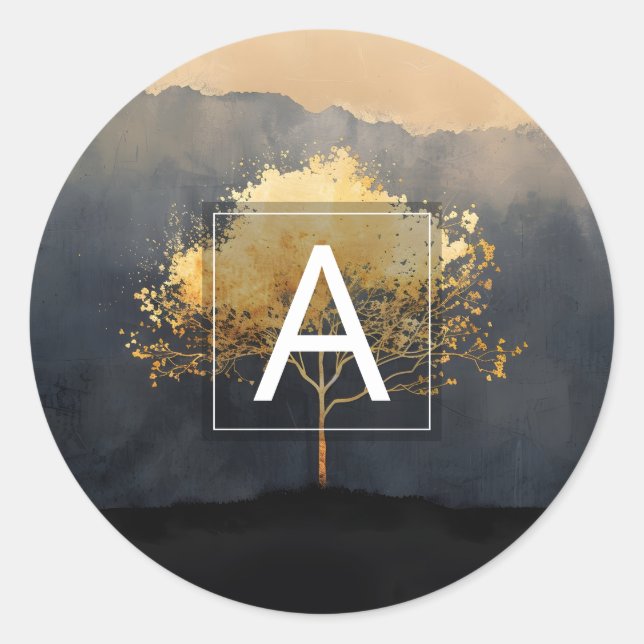 Ember Canopy | Minimal Design Classic Round Sticker (Front)