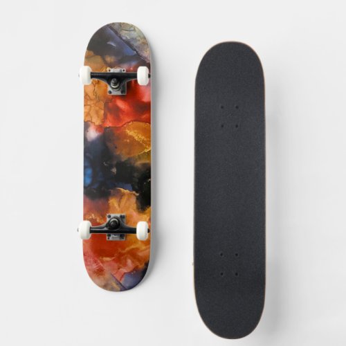 Ember Desire  Trendy Gold Warm Tones Skateboard