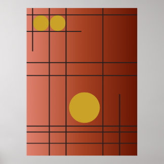 Ember Drift No. 1 — Modern Geometric Wall Art Post