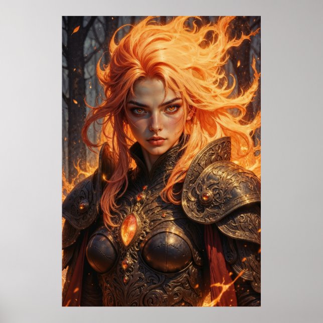 Ember Knight Fantasy Wall Art (Front)
