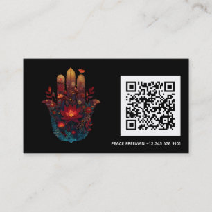 Ember Lotus Hamsa Hand Design Business Card