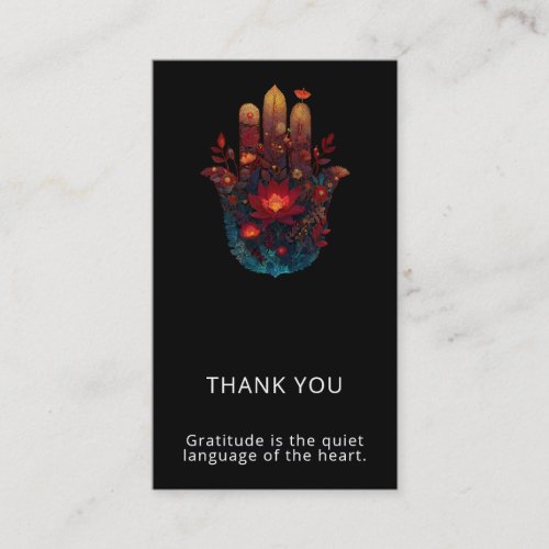Ember Lotus | Hamsa Hand Design Business Card