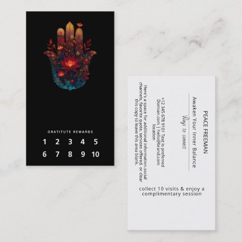 Ember Lotus | Hamsa Hand Design Business Card