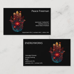 Ember Lotus Hamsa Hand Design Business Card