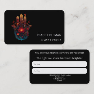 Ember Lotus Hamsa Hand Design Business Card