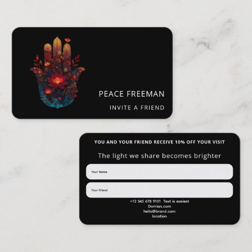 Ember Lotus | Hamsa Hand Design Business Card