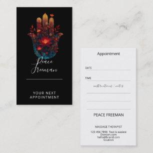 Ember Lotus Hamsa Hand Design Business Card