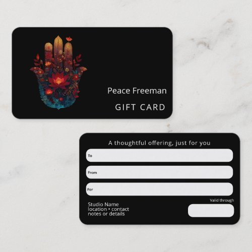 Ember Lotus | Hamsa Hand Design Business Card