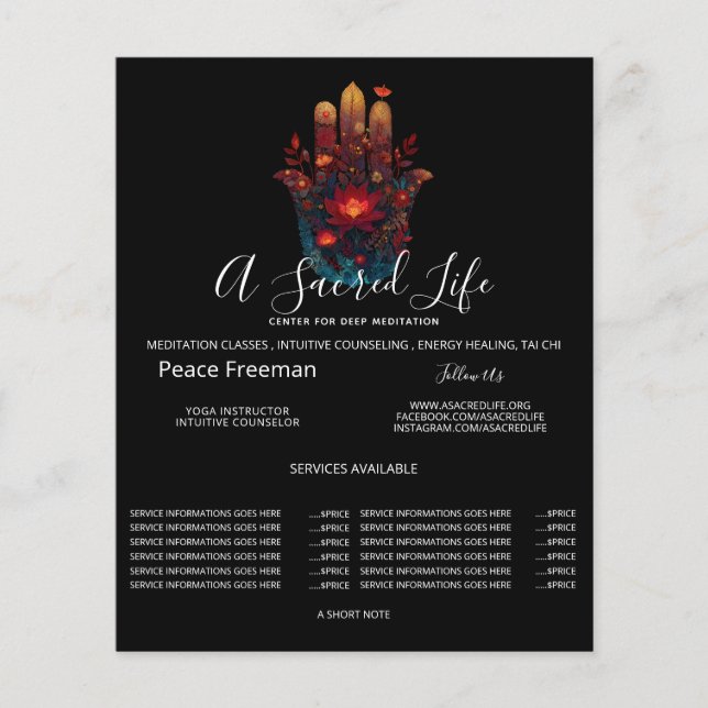 Ember Lotus | Hamsa Hand Design Flyer (Front)