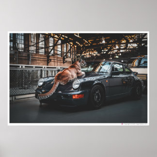 Ember Puma Chroma | Cougar and a car Poster
