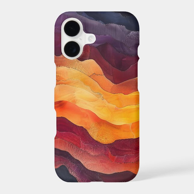 Ember Strata – Abstract Layers of Earth and Fire iPhone Case (Back)