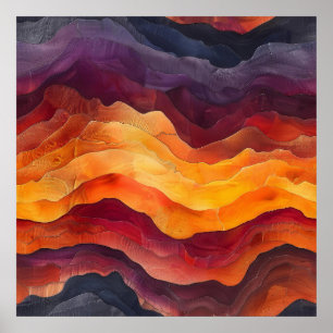 Ember Strata – Abstract Layers of Earth and Fire Poster