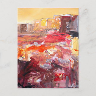 Ember Sun Abstract Landscape Postcard
