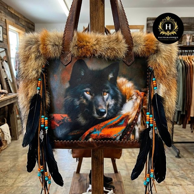 Ember Turquoise Black Wolf Portrait Tissue Paper (Creator Uploaded)