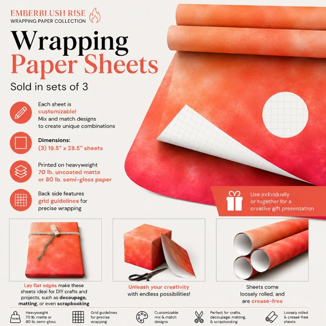 Emberblush Rise Wrapping Paper Sheets (Creator Uploaded)