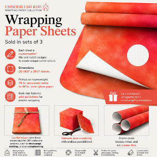 Emberblush Rise Wrapping Paper Sheets