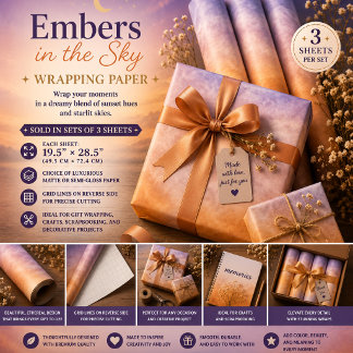 Embers in the Sky Wrapping Paper Sheets