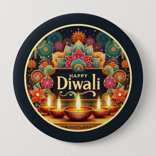 Embers of Joy and Tradition Diwali Button (Front)