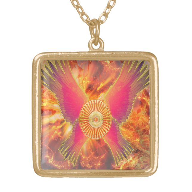 Embers of Vitality: Unleashing the Fire of Life Gold Plated Necklace (Front)