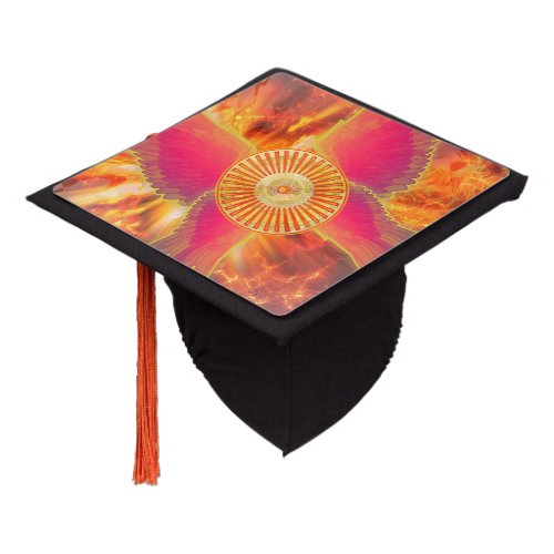 Embers of Vitality Unleashing the Fire of Life Graduation Cap Topper