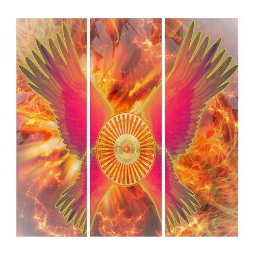 Embers of Vitality Unleashing the Fire of Life Triptych