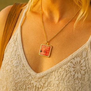 Embers Unfolding Gold Plated Necklace